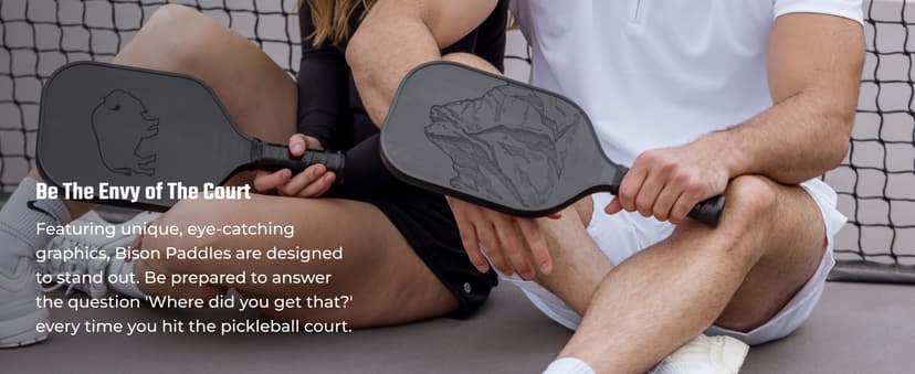 Carbon Fiber Pickleball Paddle - Raw Toray T700 Surface Provides Maximum Ball Spin | Elongated or Widened Pickleball Racket Shapes Available - Paddle Customization Kit Included