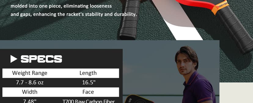 Pickleball Paddles - Professional Carbon Fiber Paddle with Honeycomb Core Pickleball Rackets - Lightweight Precision & Enhanced Shock Absorption for High Spin & Powerful Shots