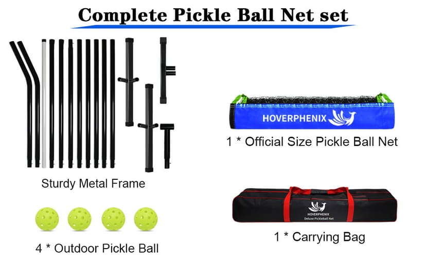 22FT Regulation Size Pickleball Net for Driveway, Outdoor Balls and Portable Carry Bag, Weather Resistance Strong Steel Frame