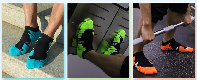 Hylaea No Show Running Athletic Anti-Blister Wicking Coolmax Socks, Seamless Anti-odor