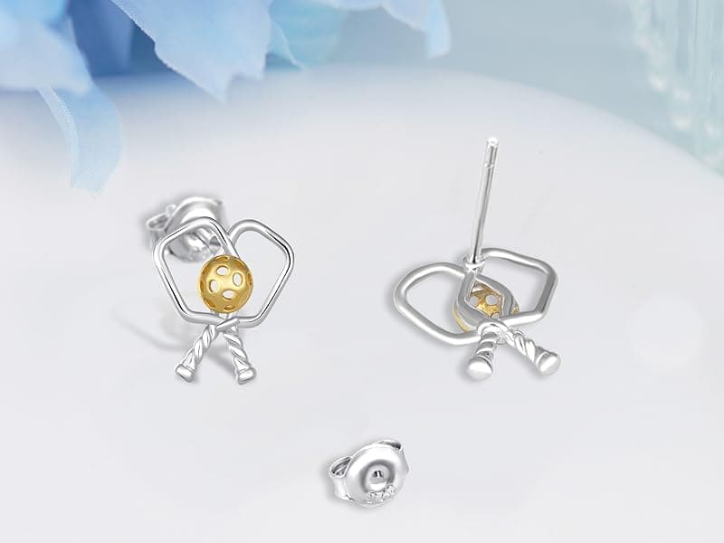 Baseball/Pcikleball/Basketball/Soccer Earrings S925 Sterling Sliver Sport Earrings for Women Sport Jewelry Gifts for Women Sports Fans and Sports Players