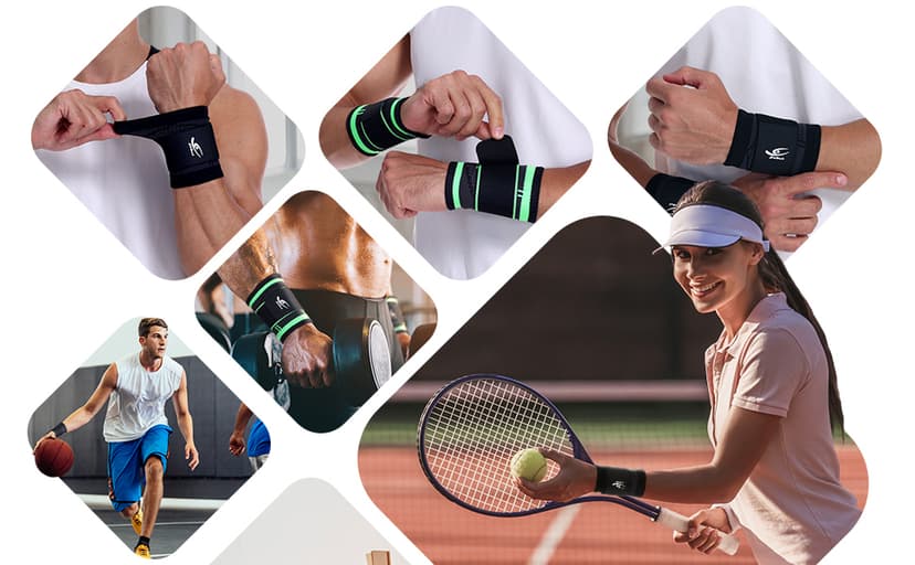 HiRui Wrist Brace/Wraps Wrist Compression Strap and Support for Work Fitness Weightlifting Sprains Tendonitis, Carpal Tunnel Arthritis, Pain Relief, Adjustable Wristbands 2 PACK (Black, M)