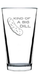 Designated Dinker - Pint Glass for Beer - Funny Pickleball Themed Decor and Gifts - 16 oz Glasses