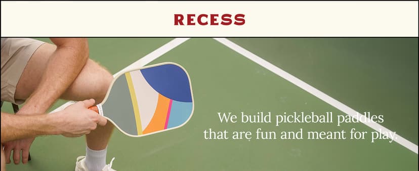 Recess Premium Pickleball Paddle - Strong & Durable Fiberglass Surface, Lightweight, Honeycomb Core & Comfort Grip Handles - Tournament or Casual Play, USAPA Approved