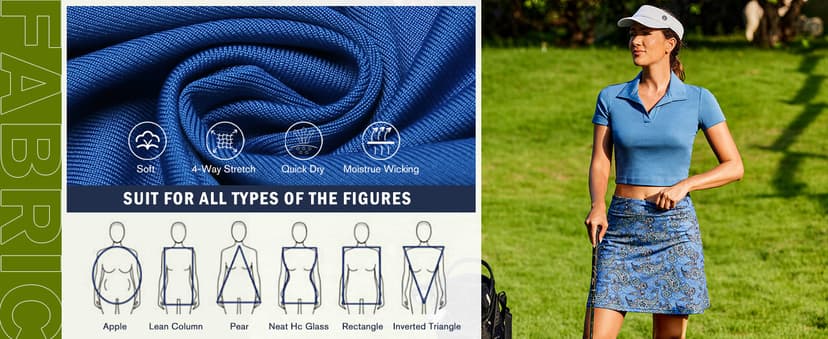 Ekouaer Women's Active Performance Skort Lightweight Skirt for Running Tennis Golf Workout Sports