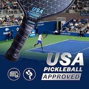 Pickleball Paddles, Graphite Pickleball Paddles Set of 2【Textured High Grit & Spin】【Thermoformed】 USAPA Approved Lightweight Non-Slip Contour Grip Pickleball Rackets Incl. 4 Outdoor Balls & Carry Bag