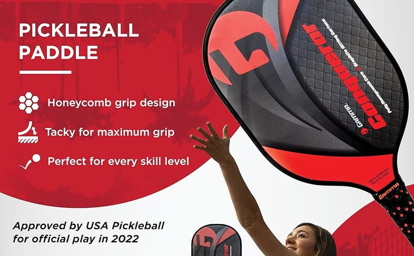 GAMMA Sports 2.0 Pickleball Paddle, Graphite, Composite Power, Men and Women, Indoor and Outdoor Racket