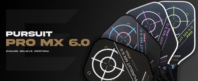 Engage Pursuit Pro MX 6.0 Pickleball Paddle – Elongated Shape, Raw T700 Toray Carbon Fiber Face, 16mm Control Pro “Black” Core