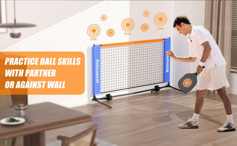 Small Mini Pickleball Net 5FT Portable Game Pickleball Practice Net for Driveway, Outdoor Indoor Pickle Ball Equipment Dink Training Aid