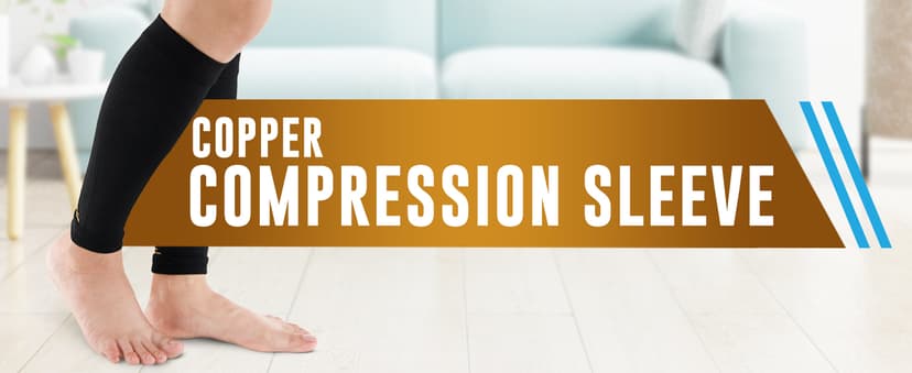 Doctor's Select 2 Pairs Copper Calf Compression Sleeve - Leg Compression Sleeves for Women & Men, Shin Splint Relief