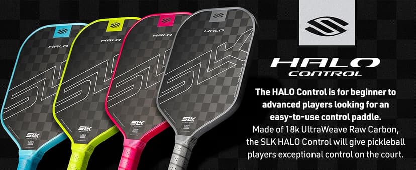 Selkirk Sport SLK Halo Raw Carbon Fiber Pickleball Paddle | Designed in The USA | Choose from The T700 Raw Carbon Fiber Power, The 18k Ultraweave Control, or The Kevlar Linkweave Thermoformed Pro
