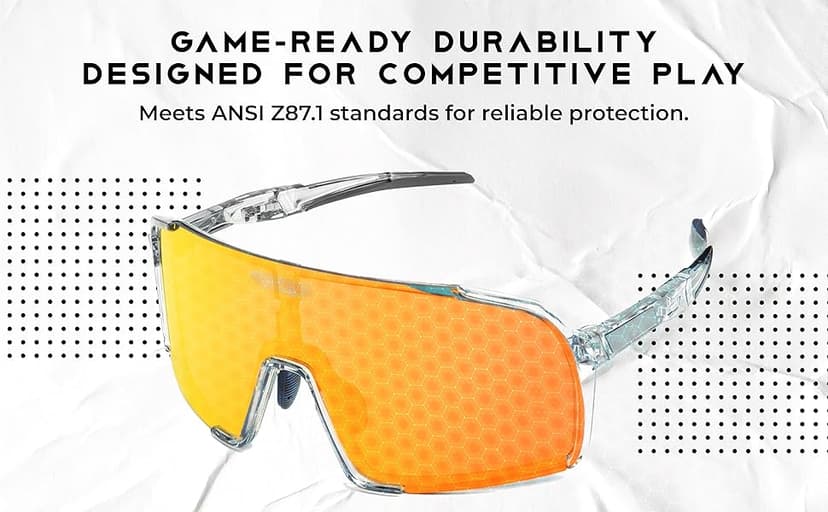 Pickleball Glasses for Women & Men - ANSI Z87.1 Pickleball Safety Glasses with 3 Lenses, Adjustable Nosepads, Head Strap, & Protective Case - Pickleball Protective Eyewear