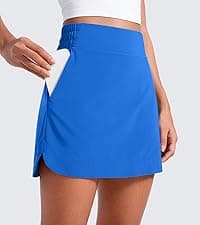 CRZ YOGA High Waisted Golf Skirts for Women A Line Tennis Athletic Casual Skort with Inner Shorts Pockets