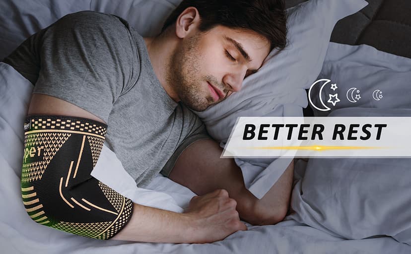 Copper Elbow Brace Compression Sleeves for Pain Relief Men Women, Arm Support Forearm Pads Braces for Tendonitis,Tennis, Golfers, Arthritis, Weight lifting