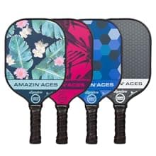 Amazin' Aces Graphite Pickleball Paddles Set - Single, 2 or 4 Paddles, Honeycomb Polymer Core with Comfy Cushion Grip - Varying Accessories Including Pickleballs, Pickleball Bag & Paddle Cover