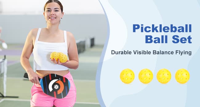 Pickleball Net Set, Portable Pickleball Set w/Wheels, 11ft & 22ft Regulation Size Pickel Ball Net, Set of 4 Balls and Paddles, Heavy Duty Frame for Backyard Driveway Outdoor