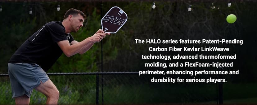 Selkirk Sport SLK Halo Raw Carbon Fiber Pickleball Paddle | Designed in The USA | Choose from The T700 Raw Carbon Fiber Power, The 18k Ultraweave Control, or The Kevlar Linkweave Thermoformed Pro