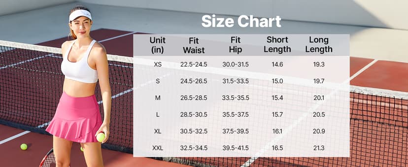 G4Free 15"/20" Tennis Skirts for Women Golf Skorts with Pockets High Waist Ruffle Athletic Skirt Inner Shorts