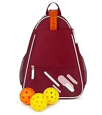 Newluck Pickleball Tote Sling Bag for Women/Men/Boy/Girl,Large Capacity,Adjustable Shoulder Strap with Fence Hook Accessories