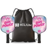 Helium Pickleball Paddle for Kids – Child Size Paddle for Children 12 and Under, Lightweight Honeycomb Core, Graphite Strike Face, Pickleball Paddle & Drawstring Bag - POW!