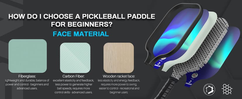 VINSGUIR Pickleball Paddle Set of 2, USAPA Approved Lightweight Fiberglass Rackets with Honeycomb Core, 4 Pickleballs & Carrying Bag, Ideal for Beginners & Gift
