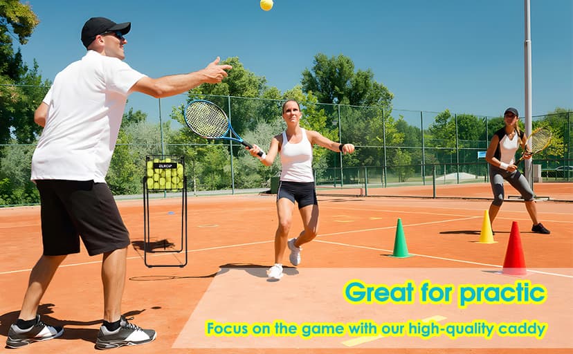 Portable Pickleball & Tennis Ball Collector - Pickleball Retriever Basket Carrier Gatherer Picker Hopper Container for Picking and Storage Training Tool for Ball