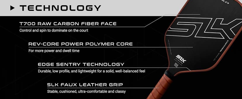 Selkirk Sport SLK Halo Raw Carbon Fiber Pickleball Paddle | Designed in The USA | Choose from The T700 Raw Carbon Fiber Power, The 18k Ultraweave Control, or The Kevlar Linkweave Thermoformed Pro