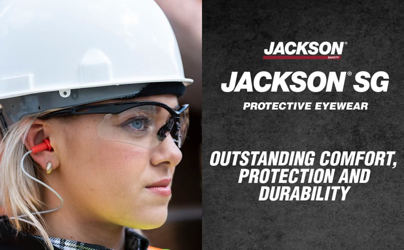 Jackson Safety SG Safety Glasses - Eye Protection for Men & Women - Anti-Scratch Lens with Black Frame - ANSI Z87.1 - Pack of 3 (Multiple Styles)