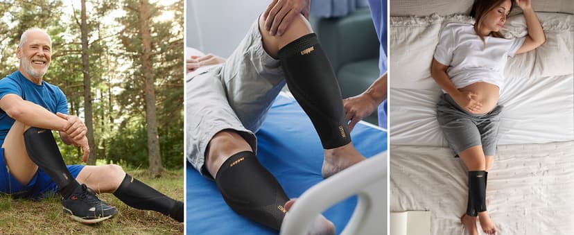 Copper Calf Compression Sleeves for Men and Women, Leg Compression Sleeve for Shin Splint Relief, Calf Sleeves for Men Running, Fitness (1 Pair)