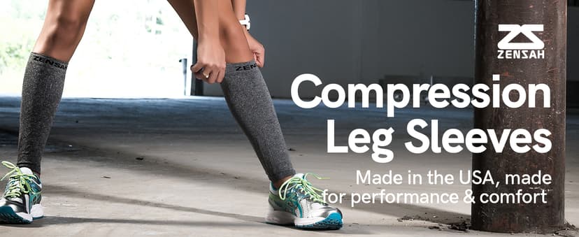 Zensah Running Leg Compression Sleeves - Shin Splint, Calf Compression Sleeve Men and Women