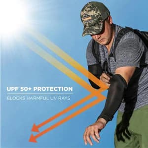 UV Sun Protection Arm Sleeves for Men & Women - Tattoo Cover Up - UPF 50 Cooling Sleeve for Golf, Cycling