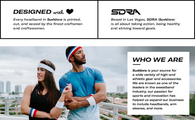 Suddora Striped Sweatband Set, Moisture Wicking 2 Wristbands and 1 Headband, Breathable Athletic Sweat Bands for Sports, Costumes & Cosplay, Matching Bands to Wear with Jersey