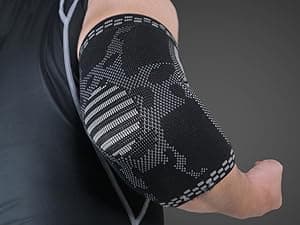 BLITZU 2 Pack Elbow Compression Sleeve, Tennis Elbow Brace Support for Golfer's, Arthritis, Bursitis & Tendonitis Treatment & Pain. Great for Gym Workout, Weightlifting. Black Large.