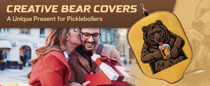 Big Crazy Pickleball Paddle Cover, Pickleball Paddle Case, Pickleball Paddle Covers for Paddle Protect, Bear Flamingo Pickleball Cover with Zipper, Pickleball Gift