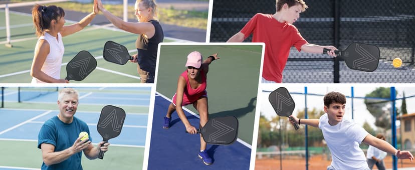 YC DGYCASI 16mm Pickleball Paddles Professional, 2025 USAPA Approved T700 Carbon Fiber Surface Pickle Paddle(CFS), Polypropylene Lightweight Honeycomb Core, Cushion Comfort Grip, with Cover Case Black