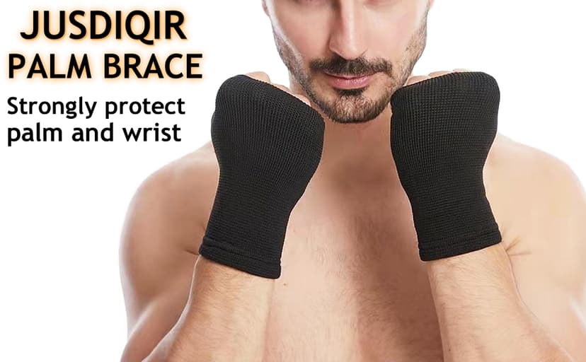 Palm Brace Wrist Support Sleeves (1 Pair), Everyday Use Wrist Brace, Compression Carpal Tunnel for Wrist Pain Relief, Fitness Gloves, Sports Glove, Wrist Brace for Men and Women (M, Black)