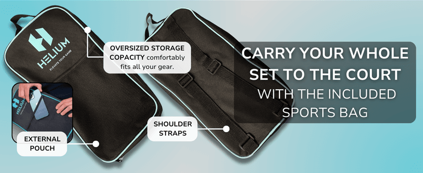 Helium Versus Pickleball Set - Pickleball Paddles with Honeycomb Core, Graphite Strike Face, and Premium Comfort Grip – 4 Balls and Convenient Sports Bag Included (Set of 2 or Set of 4 Paddles)