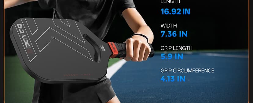 Pickleball Paddles, Carbon Fiber Pickleball Paddle with a 13mm Polypropylene Honeycomb Core, Increased Power for Ultimate Spin & Consistency