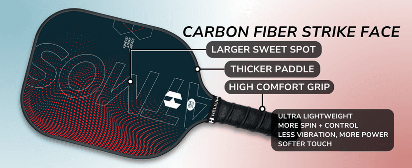Helium Pro Carbon Fiber Pickleball Paddles - USAPA Certified - High-Spin Texture, Lightweight Honeycomb Core