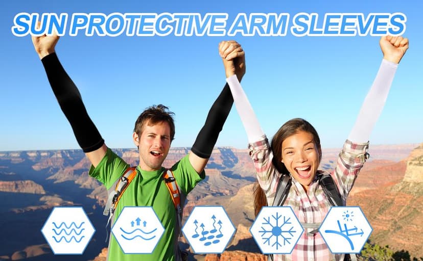 UV Sun Protection Arm Sleeves for Men & Women - Tattoo Cover Up - UPF 50 Cooling Sleeve for Golf, Cycling