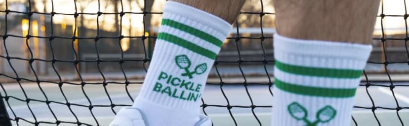 Performance Pickleball Crew Socks, Great Gift For Pickleball Lovers, Mens and Womens, One Size 8-13