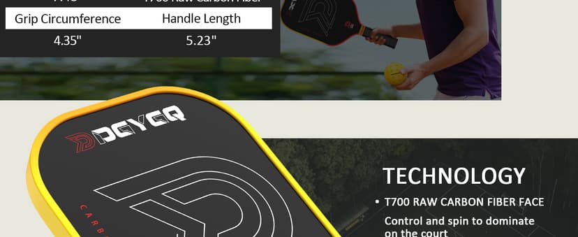 Pickleball Paddles - Professional Carbon Fiber Paddle with Honeycomb Core Pickleball Rackets - Lightweight Precision & Enhanced Shock Absorption for High Spin & Powerful Shots