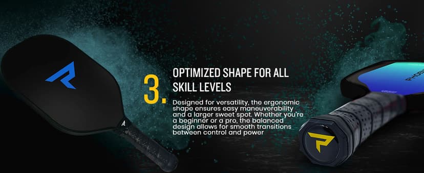 Paddletek Phoenix G6 Pickleball Paddle | Professional Pickleball Paddles with Honeycomb Core, Polycarbonate Surface, Graphite PolyCore & High Tack Performance Grip | USAPA Approved