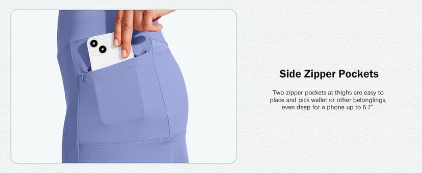 SANTINY 19" Golf Skorts Skirts for Women Zipper Pockets Knee Length Skort Women's High Waist Athletic Tennis Skirt