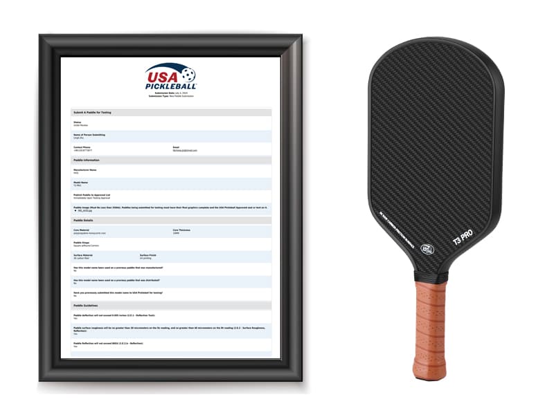 Pickleball Paddle - 3K Raw Carbon Fiber Surface (CFS) + Carbon Abrasion Surface (CAS) with High Grit & Spin, Sure-Grip Elongated Handle, Pickle Ball Paddle with 16mm Polypropylene Honeycomb Core