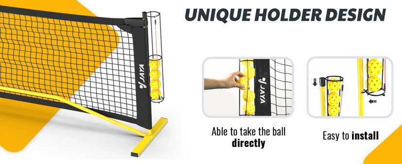 JAYA Ultra Stable Pickleball Net with Ball Holder and Balls, Weight Upgrade, IPF Standard 22 feet, Easy Setup