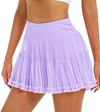 Stelle Women's Tennis Golf Skirts High Waisted with Pockets Inner Shorts for Athletic Skorts Sports Running Pickleball
