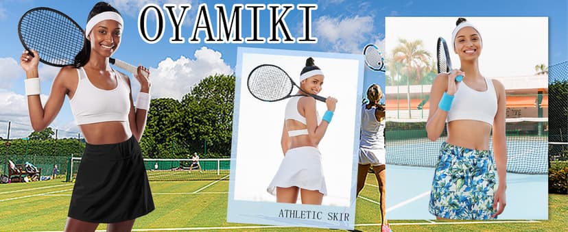 Oyamiki Women's Active Athletic Skort Lightweight Tennis Skirt Perfect for Running Training Sports Golf