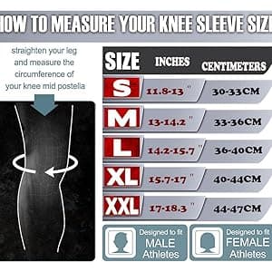 Knee Sleeves (1 Pair), 7mm Neoprene Compression Knee Braces, Great Support for Cross Training, Weightlifting, Powerlifting, Squats, Basketball and More