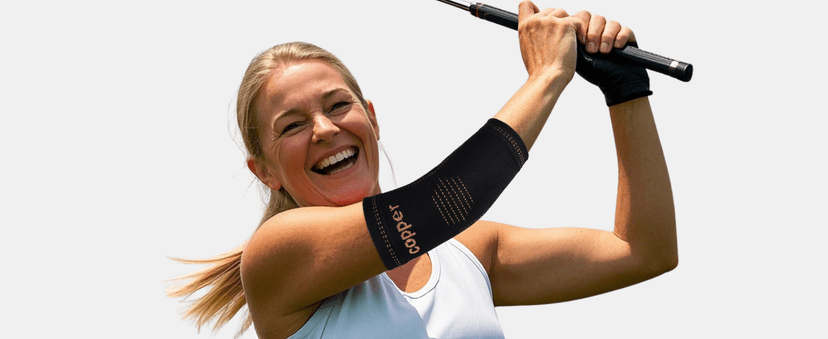 Elbow Brace for Tendonitis and Tennis Elbow for Women,Copper Elbow Compression Sleeve for Golfers Elbow Pain Relief | Arm Support Fit for Men Weight lifting Workouts, Recovery, Arthritis